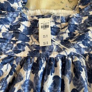 Blue and White Floral Dress